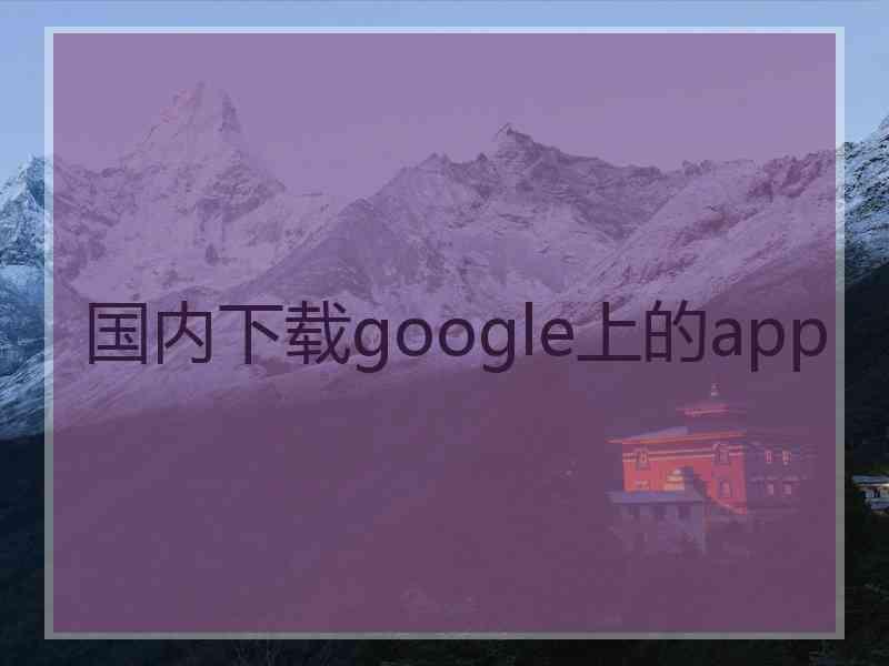 国内下载google上的app