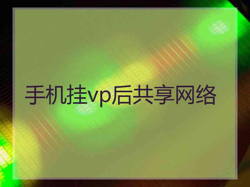 手机挂vp后共享网络