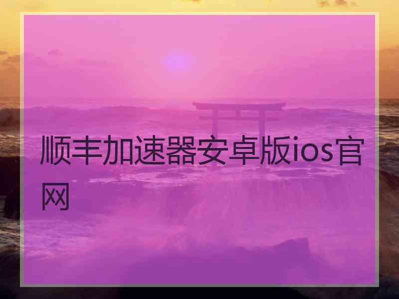 顺丰加速器安卓版ios官网