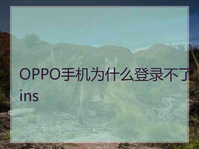 OPPO手机为什么登录不了ins