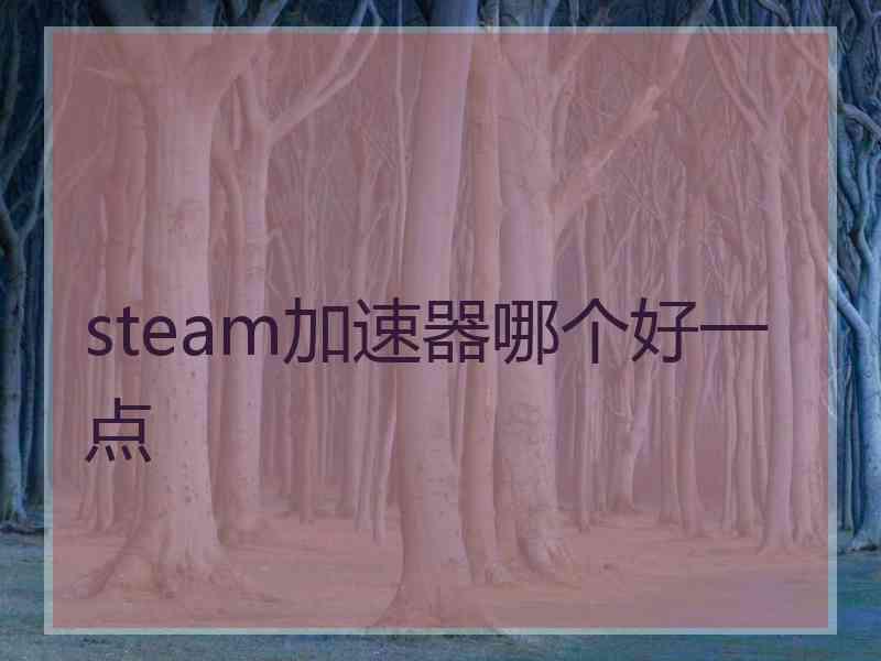 steam加速器哪个好一点