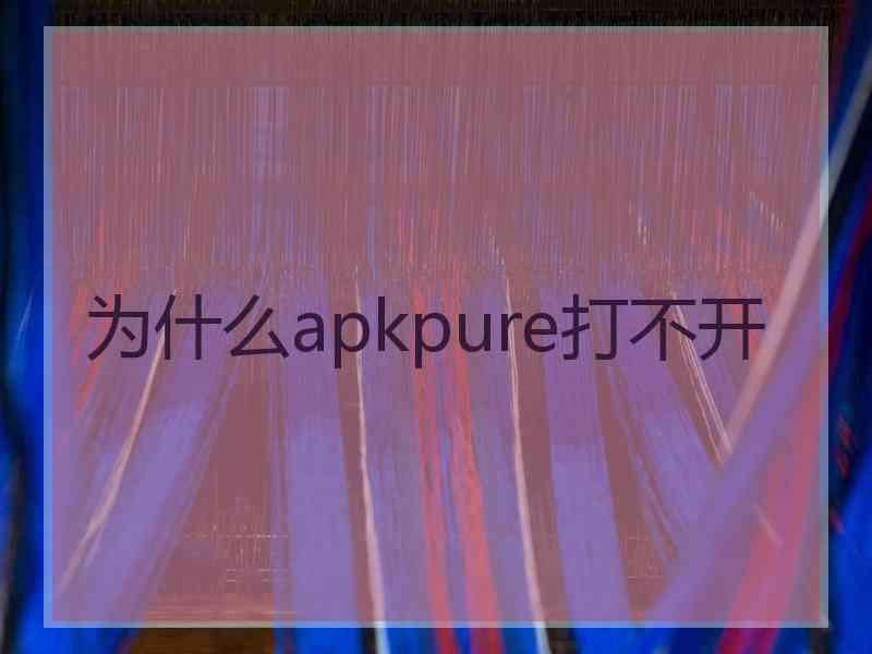 为什么apkpure打不开