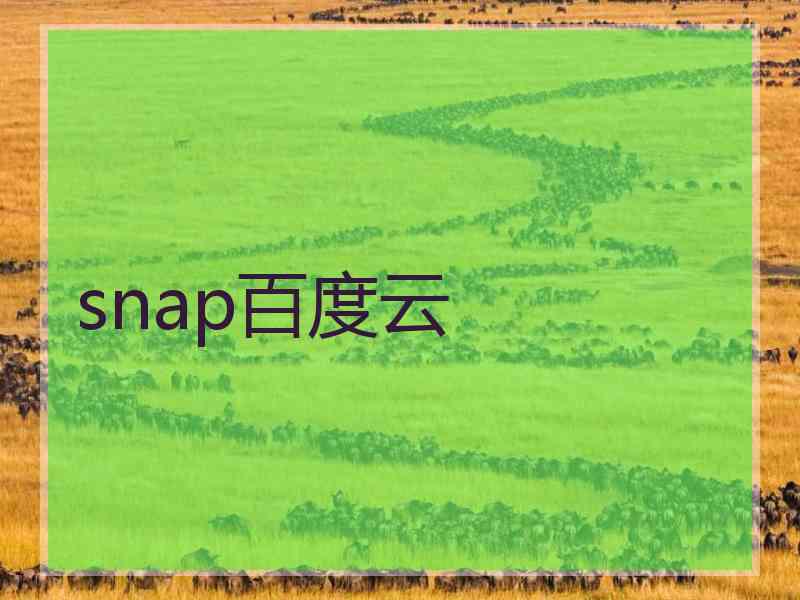 snap百度云