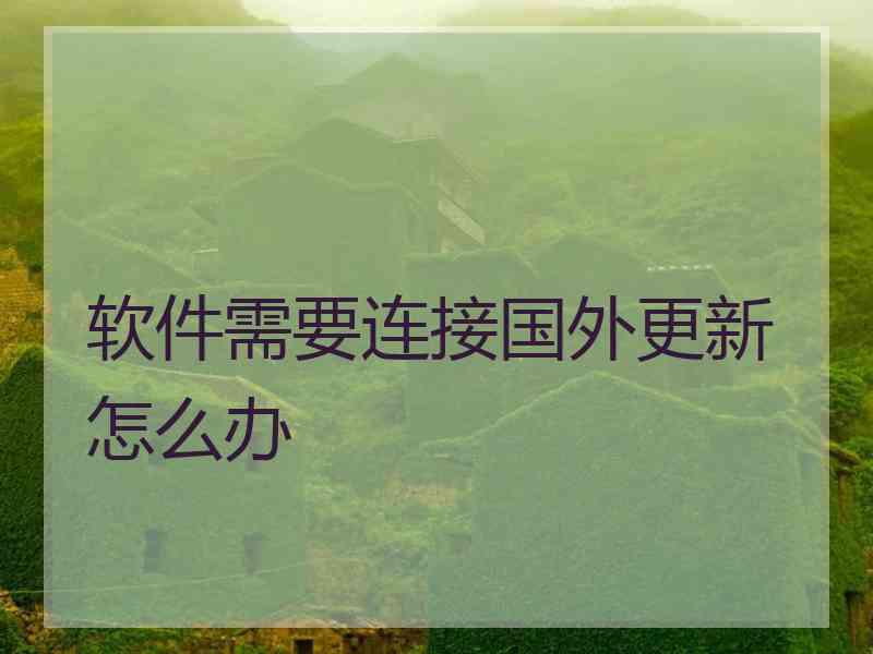 软件需要连接国外更新怎么办