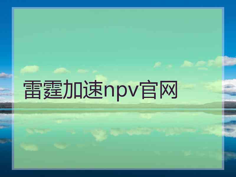 雷霆加速npv官网