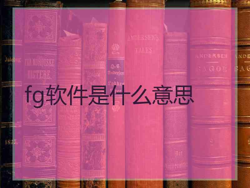 fg软件是什么意思