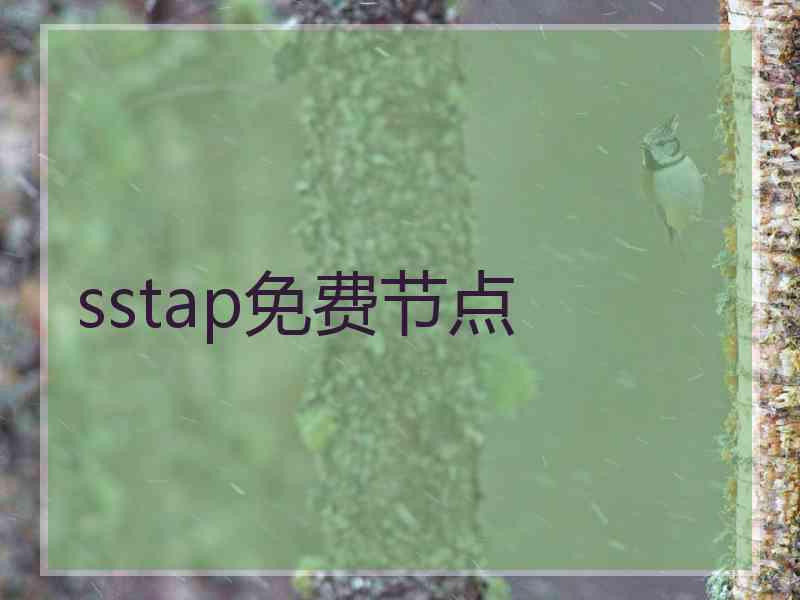 sstap免费节点