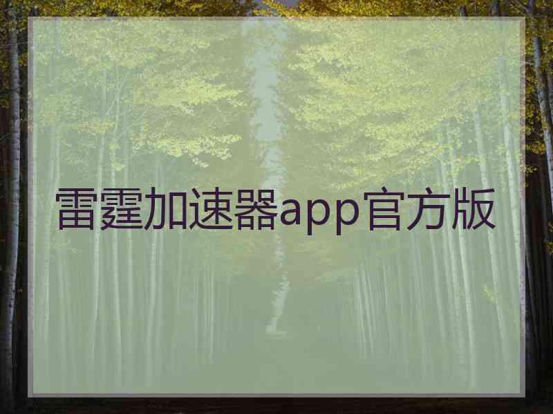 雷霆加速器app官方版