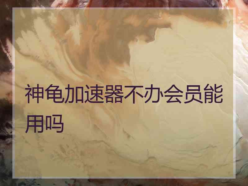 神龟加速器不办会员能用吗