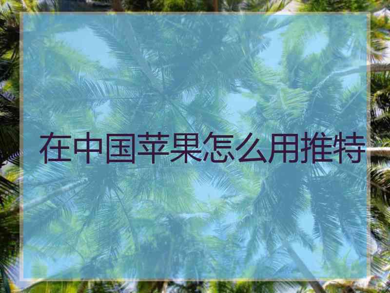 在中国苹果怎么用推特