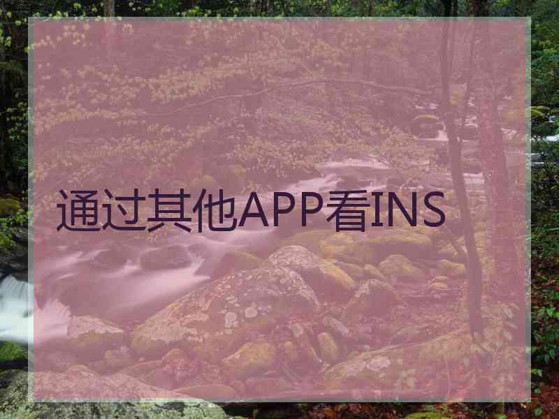 通过其他APP看INS