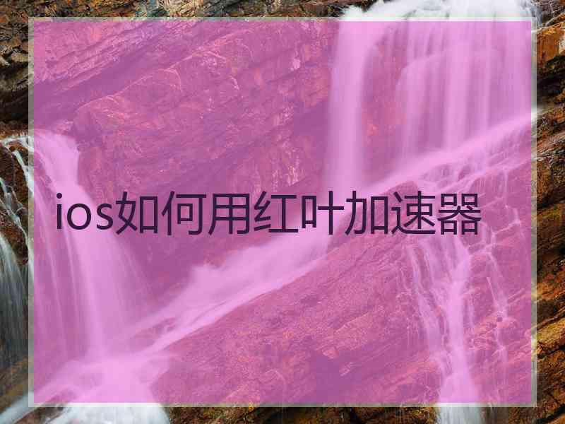 ios如何用红叶加速器