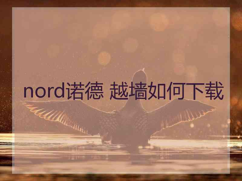 nord诺德 越墙如何下载